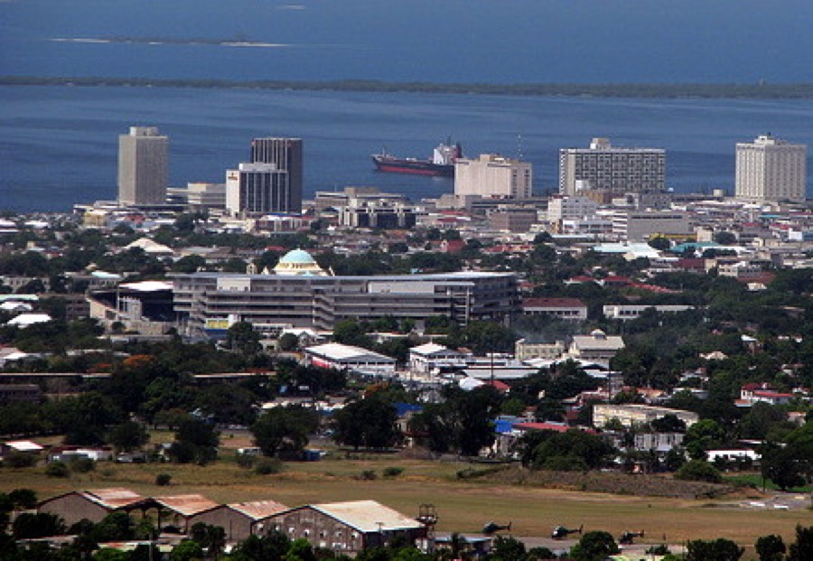 Downtown Kingston and the harbour
